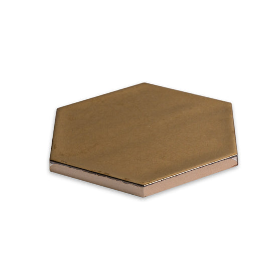 Midas Hexagon Gold Ceramic Glossy Tile