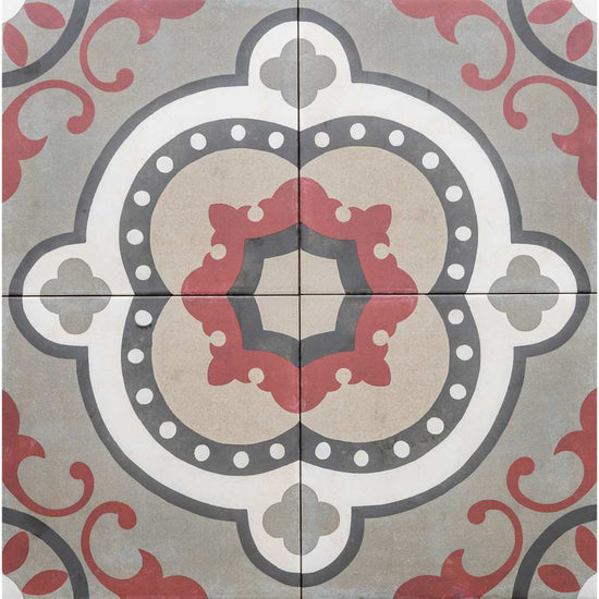 Art Deco 8" x 8" Grenade Porcelain Matte Tile