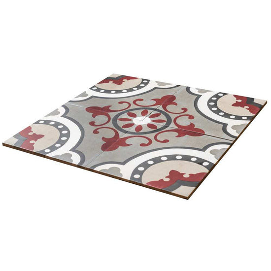 Art Deco 8" x 8" Grenade Porcelain Matte Tile