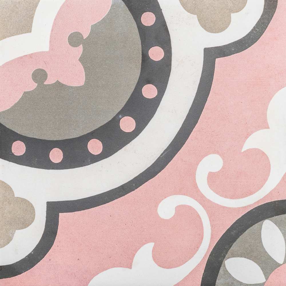 Art Deco 8" x 8" Rose Porcelain Matte Tile