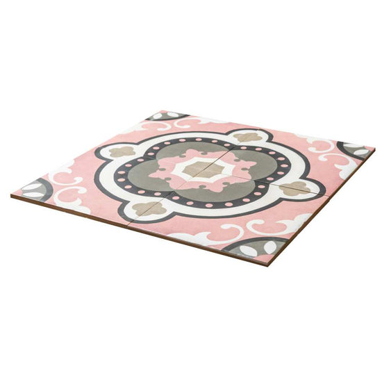 Art Deco 8" x 8" Rose Porcelain Matte Tile