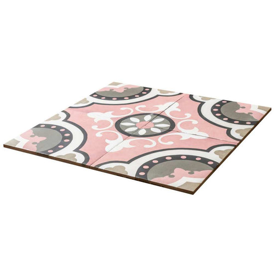 Art Deco 8" x 8" Rose Porcelain Matte Tile