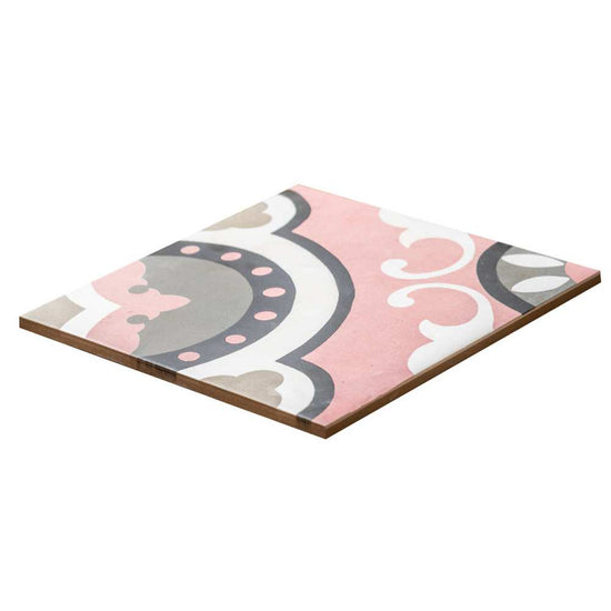 Art Deco 8" x 8" Rose Porcelain Matte Tile