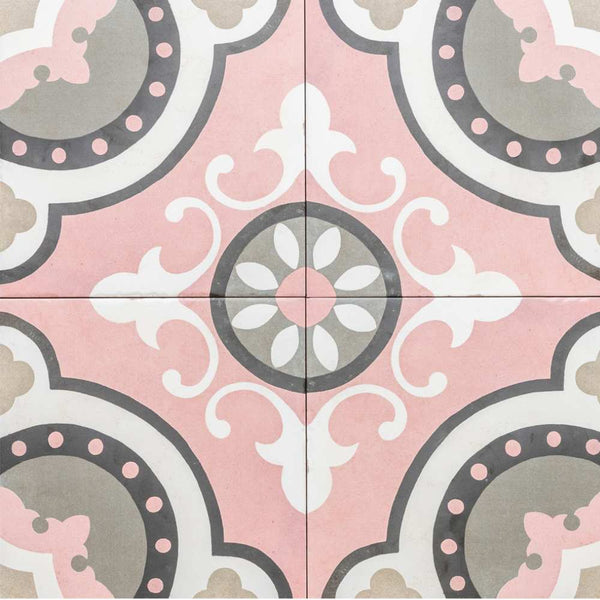 Art Deco 8" x 8" Rose Porcelain Matte Tile