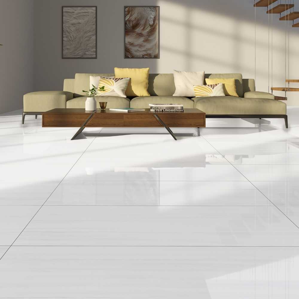 Evoque 12"x24" Bianco Porcelain Polished Tile