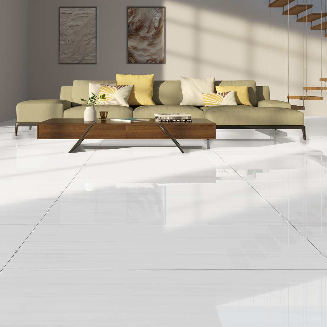 Evoque 24"x48" Bianco Porcelain Polished Tile