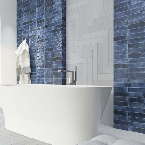 Havasupai Falls 3" x 10" Glossy Ceramic Wall Tile Azul