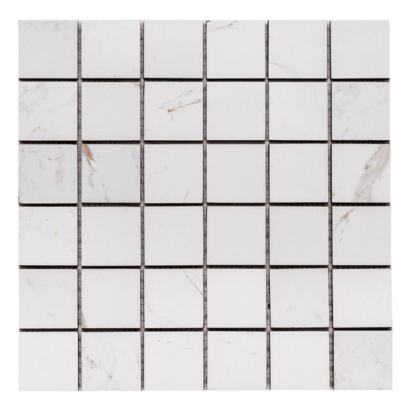 Huntington 2"x2" White Porcelain Matte Mosaic