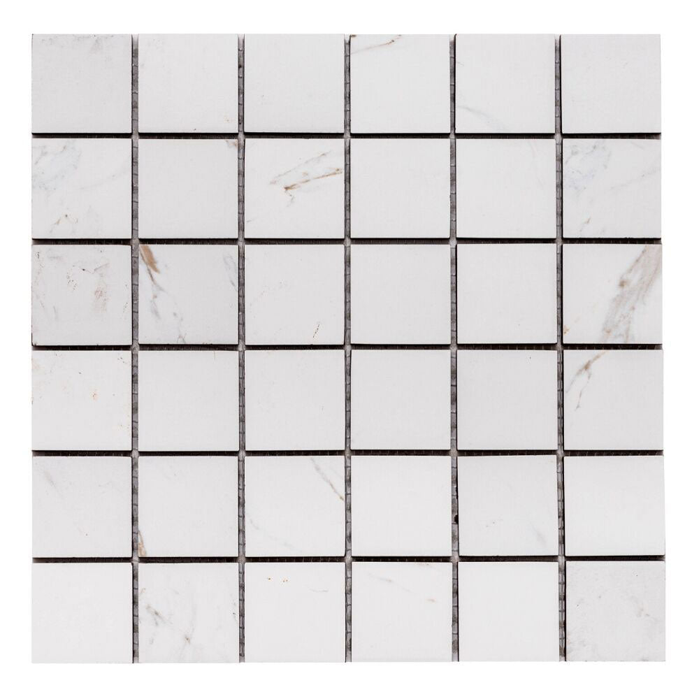 Huntington 2"x2" White Porcelain Matte Mosaic