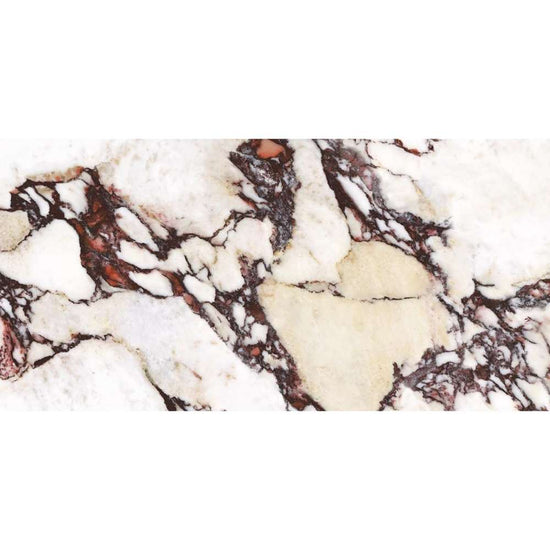 Cala Rosso 24" x 48" Glossy Porcelain Marble Look Wall & Floor Tile