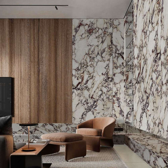 Cala Rosso 24" x 48" Glossy Porcelain Marble Look Wall & Floor Tile
