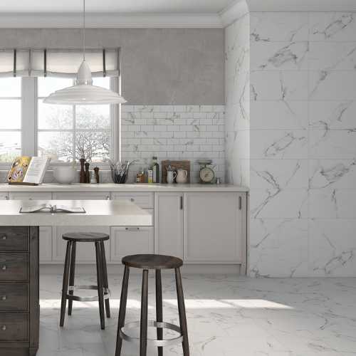 Huntington 24" x 48" White Porcelain Polished Tile
