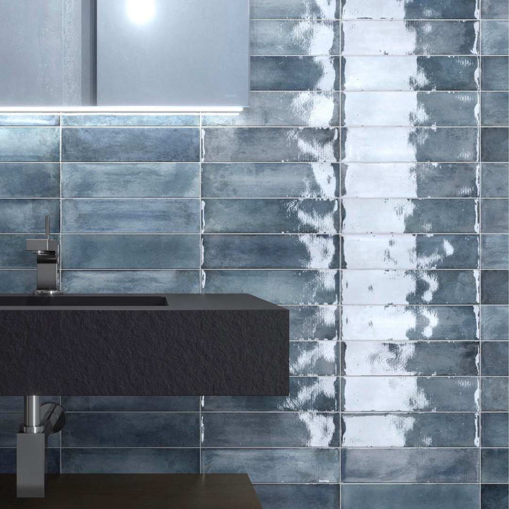 Avila 3" x 12" Blue Ceramic Glossy Tile