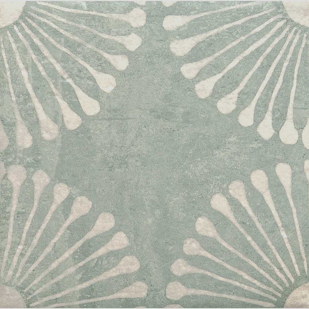 Amanecer 8" x 8" Verde Porcelain Satin Tile