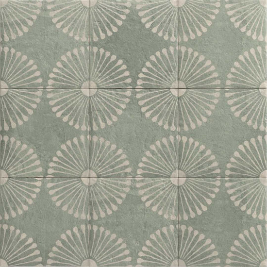 Amanecer 8" x 8" Satin Porcelain Patterned Floor & Wall Tile