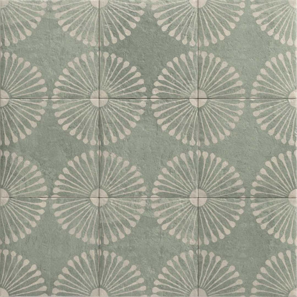 Amanecer 8" x 8" Verde Porcelain Satin Tile