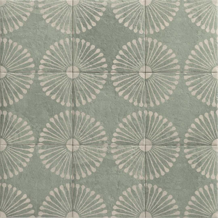 Amanecer 8" x 8" Satin Porcelain Patterned Floor & Wall Tile