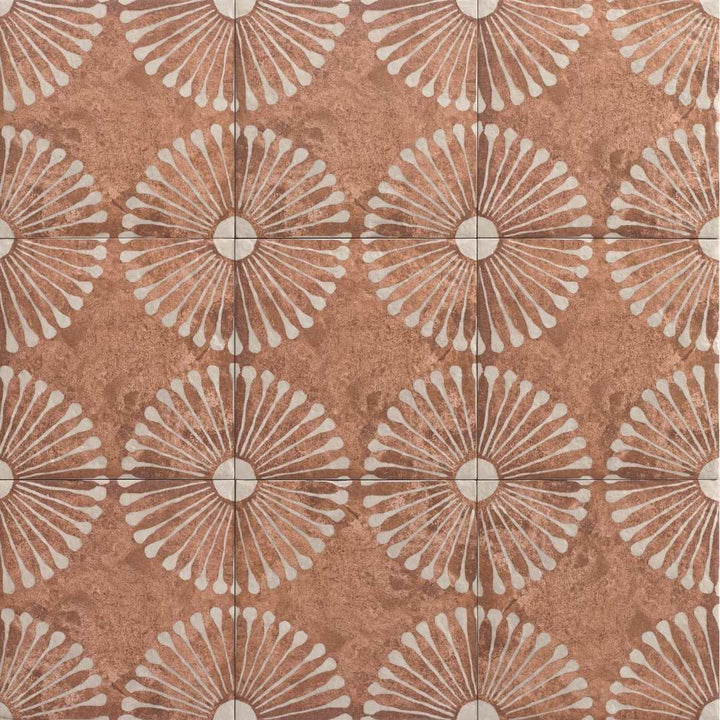 Amanecer 8" x 8" Satin Porcelain Patterned Floor & Wall Tile