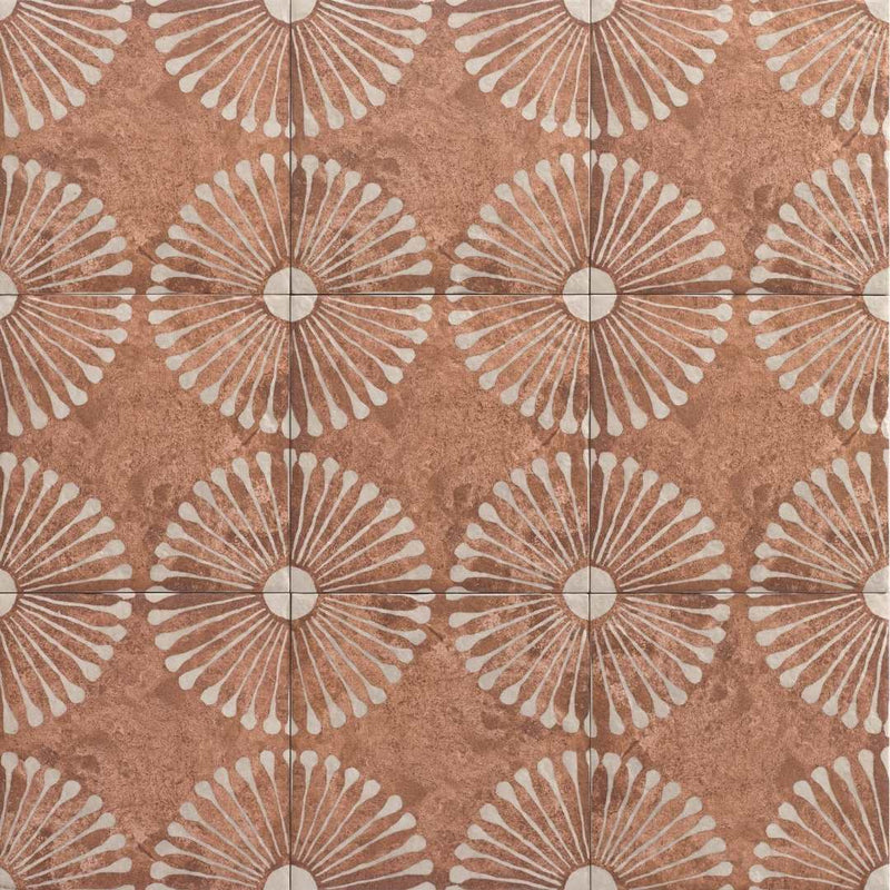 Amanecer 8" x 8" Cotto Porcelain Satin Tile