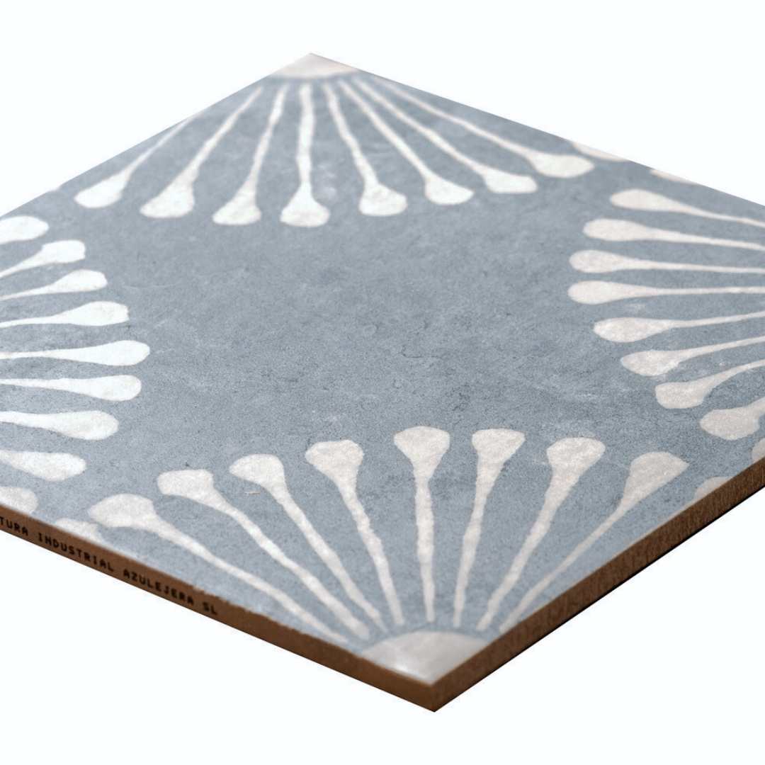 Amanecer 8" x 8" Azul Porcelain Satin Tile