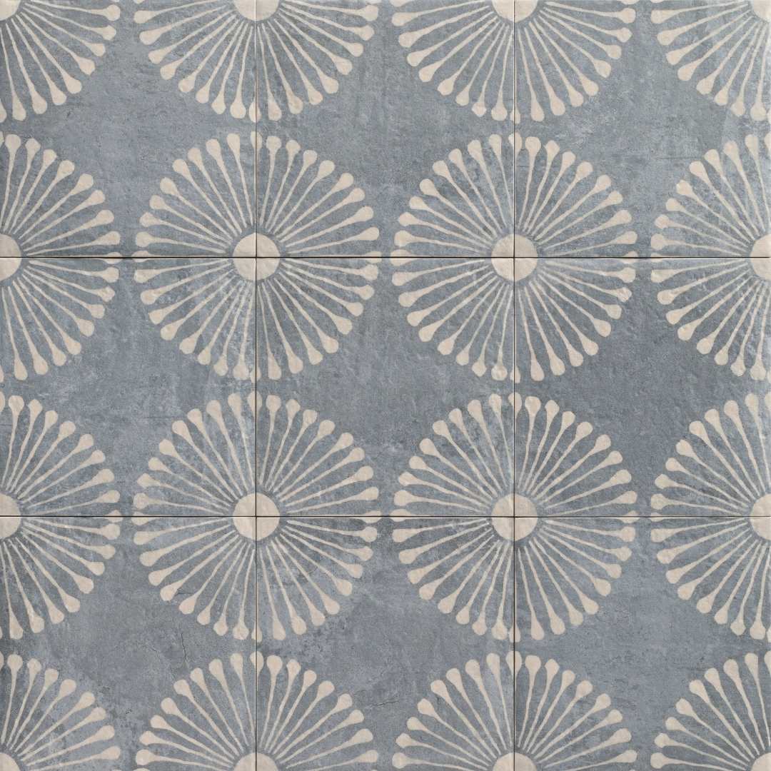 Amanecer 8" x 8" Azul Porcelain Satin Tile