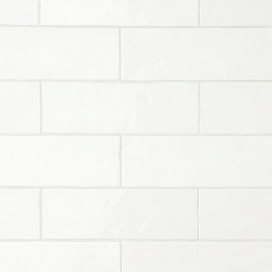 Zellige 2.5"x8" All White Ceramic Glossy Tile