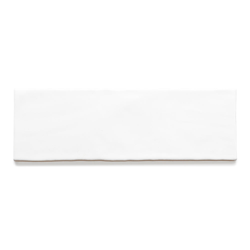 Zellige 2.5"x8" All White Ceramic Glossy Tile