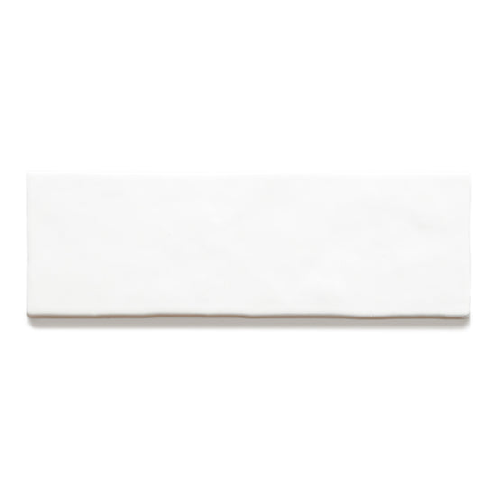 Zellige 2.5"x8" All White Ceramic Glossy Tile