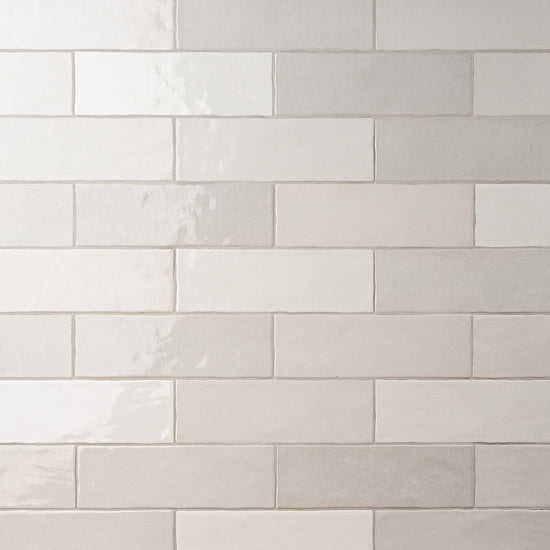 Zellige 2.5 "x 8" Blanco Ceramic Glossy Tile