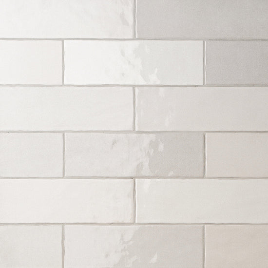 Zellige 2.5 "x 8" Blanco Ceramic Glossy Tile