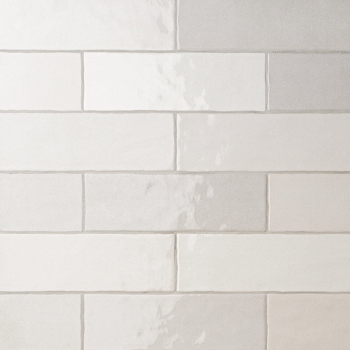 Zellige 2.5 "x 8" Blanco Ceramic Glossy Tile