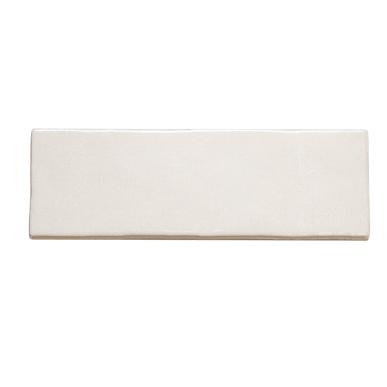 Zellige 2.5 "x 8" Blanco Ceramic Glossy Tile