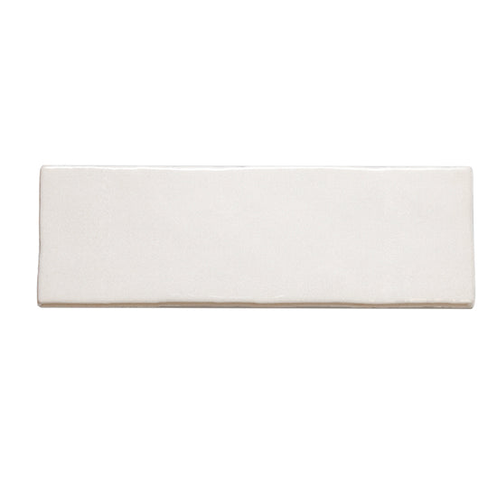 Zellige 2.5 "x 8" Blanco Ceramic Glossy Tile