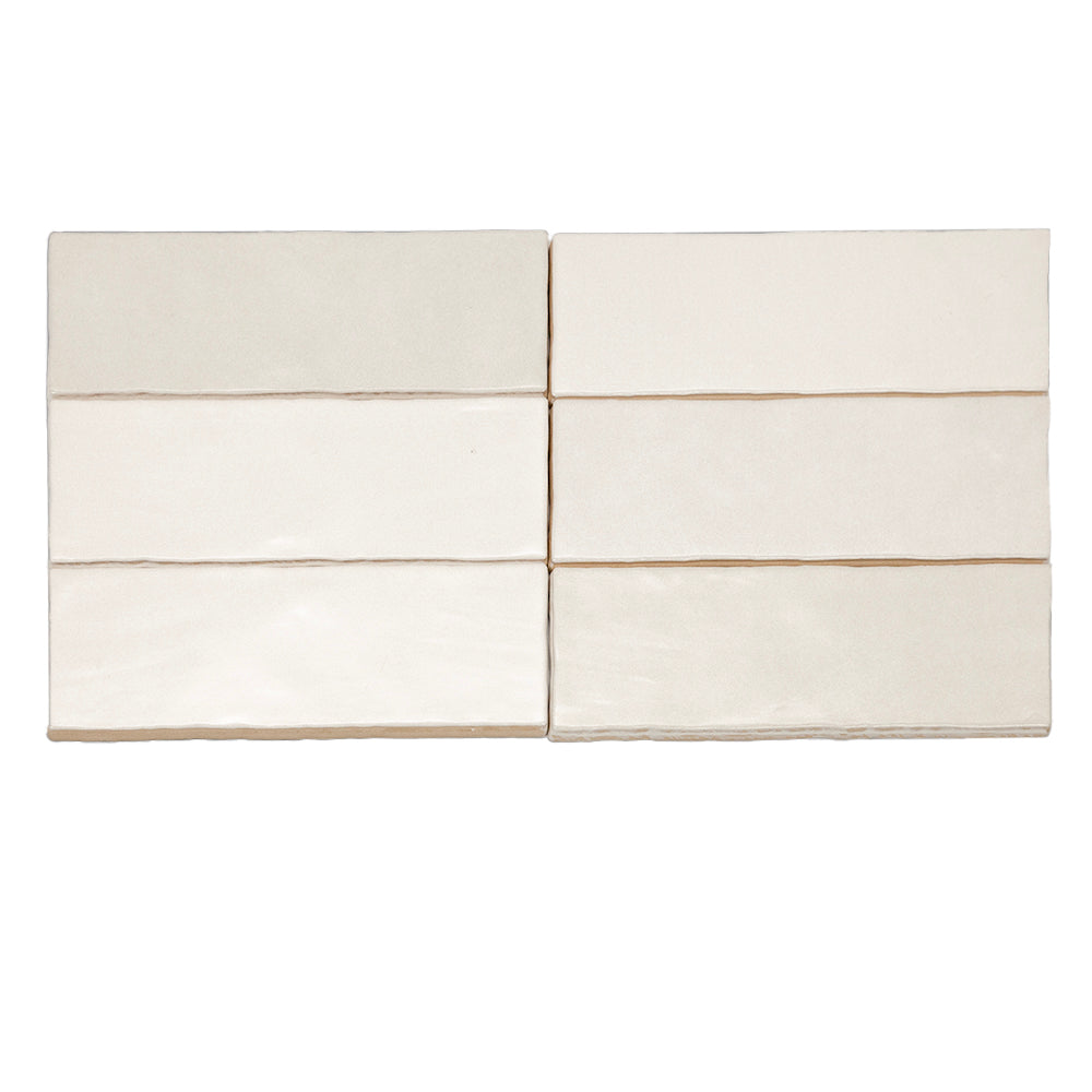 Zellige 2.5 "x 8" Blanco Ceramic Glossy Tile
