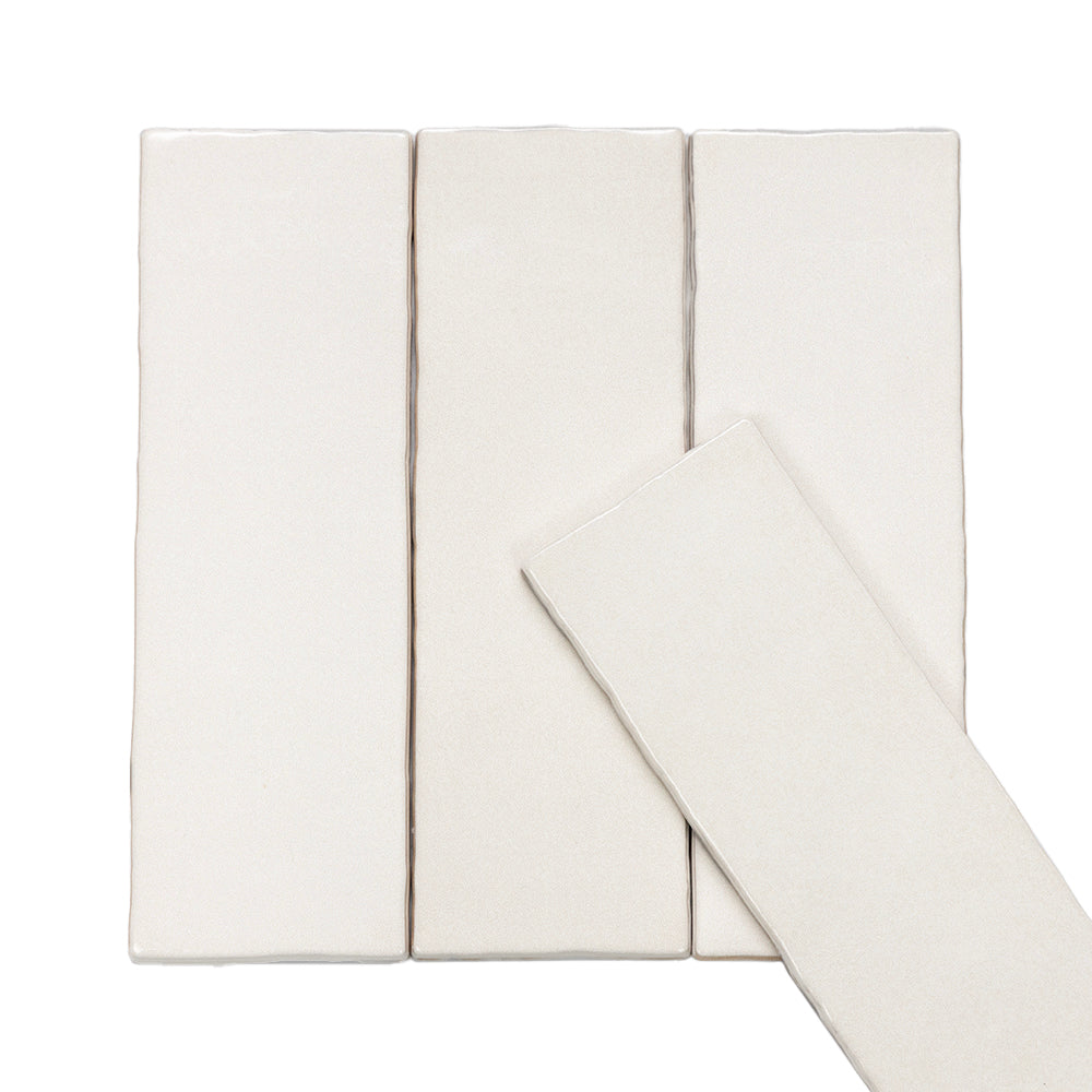 Zellige 2.5 "x 8" Blanco Ceramic Glossy Tile