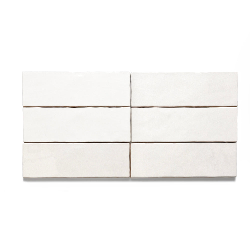 Zellige 2.5"x8" Light Ceramic Glossy Tile