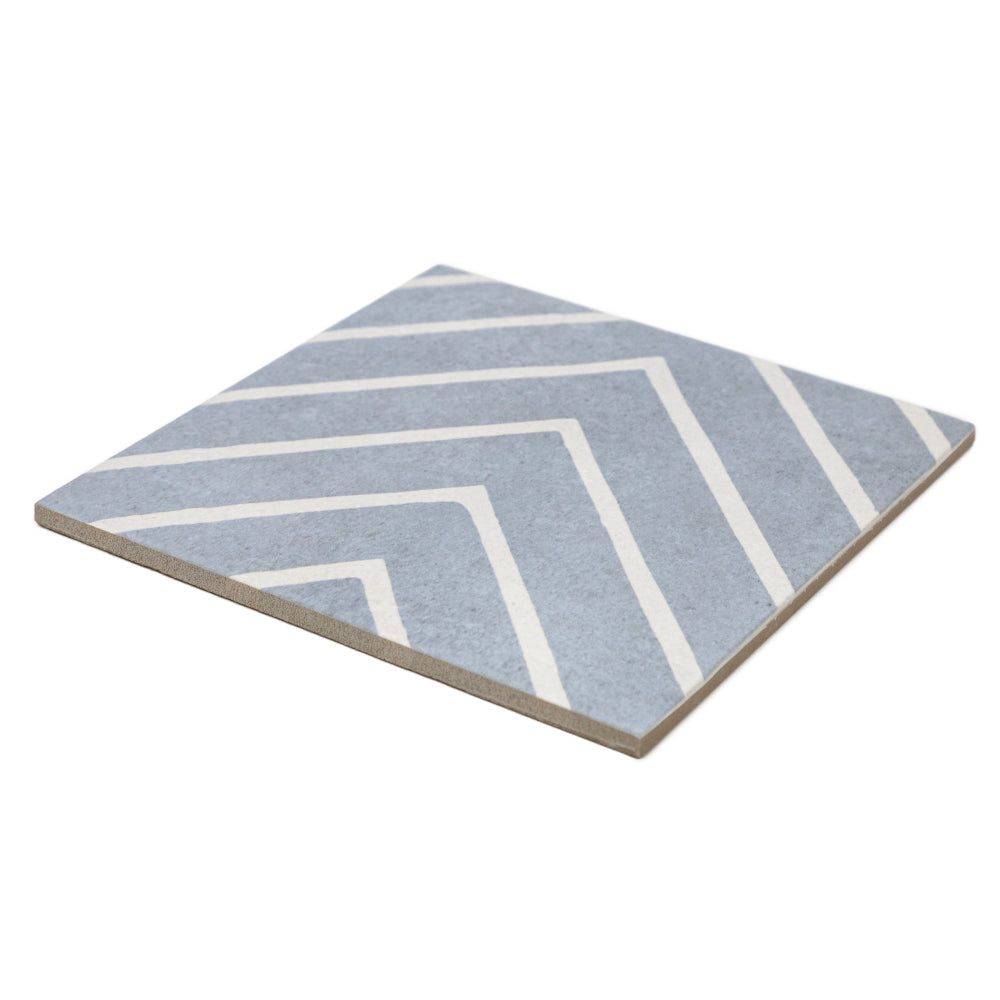 Verity Woven 8" x 8" Azul Porcelain Matte Tile