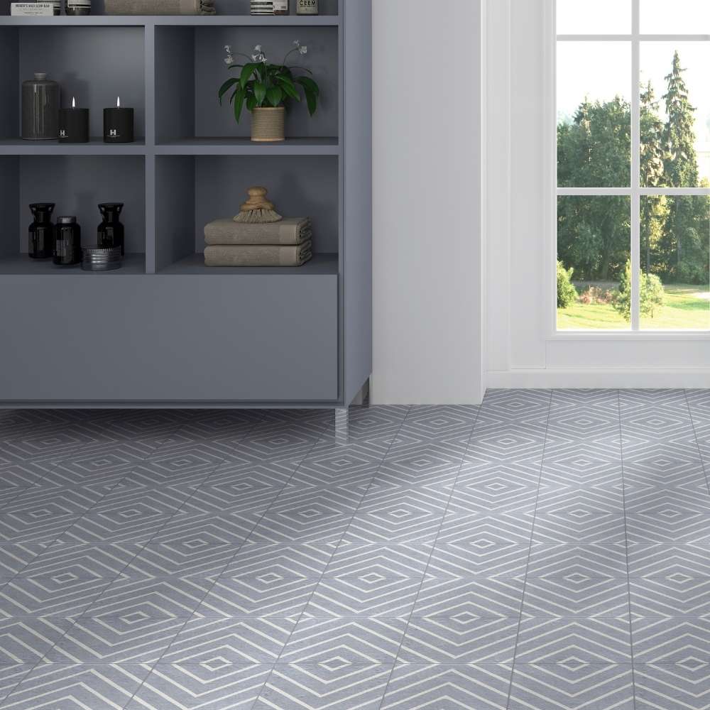 Verity Woven 8" x 8" Azul Porcelain Matte Tile