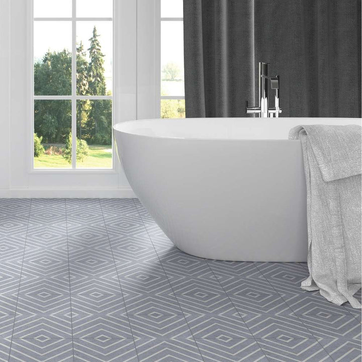 Verity Woven 8" x 8" Azul Porcelain Matte Tile