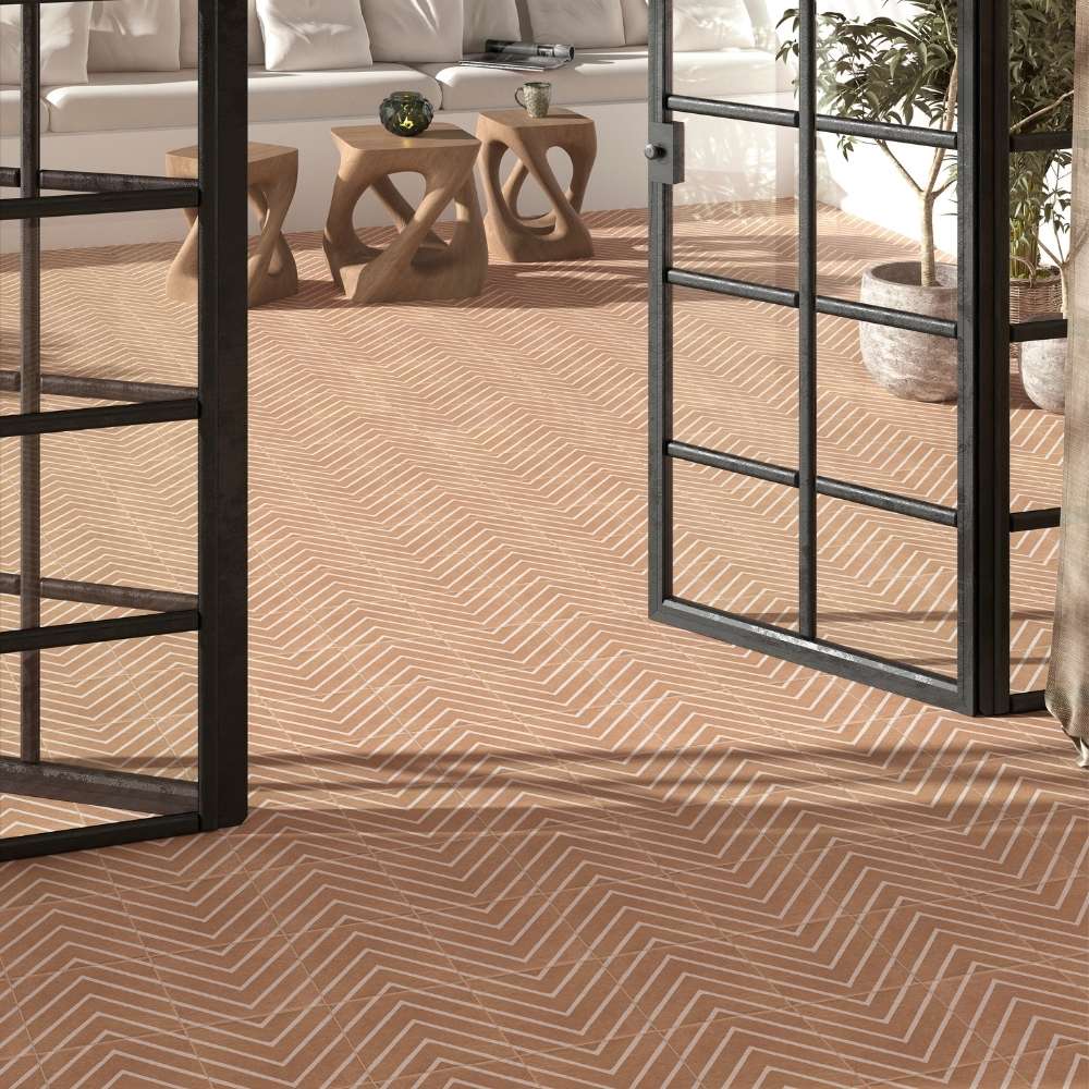 Verity Woven 8" x 8" Cotto Porcelain Matte Tile