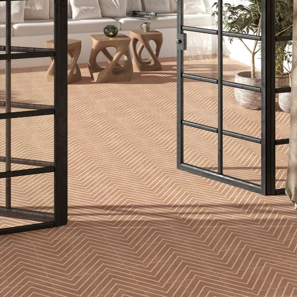 Verity Woven 8" x 8" Cotto Porcelain Matte Tile