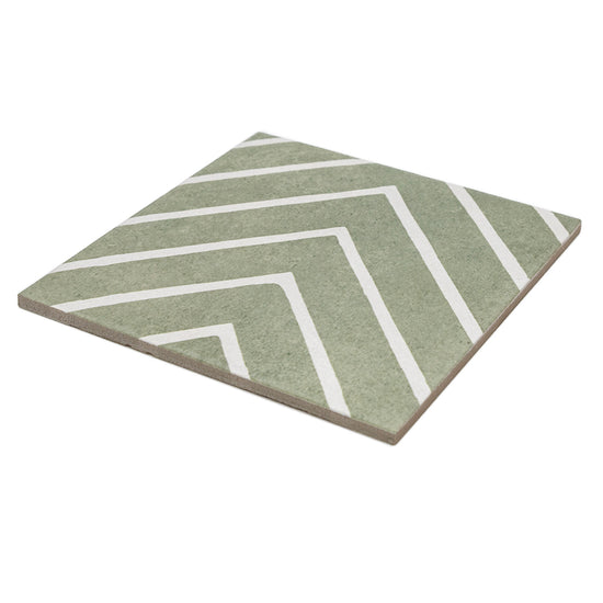 Verity Woven 8" x 8" Verde Porcelain Matte Tile