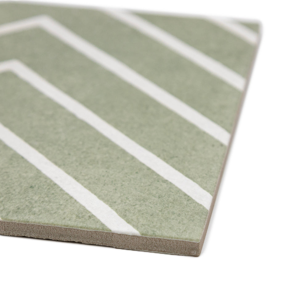 Verity Woven 8" x 8" Verde Porcelain Matte Tile