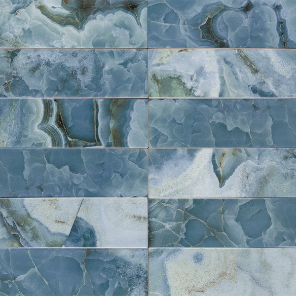 Isla 4" x 12" Aqua Ceramic Glossy Tile