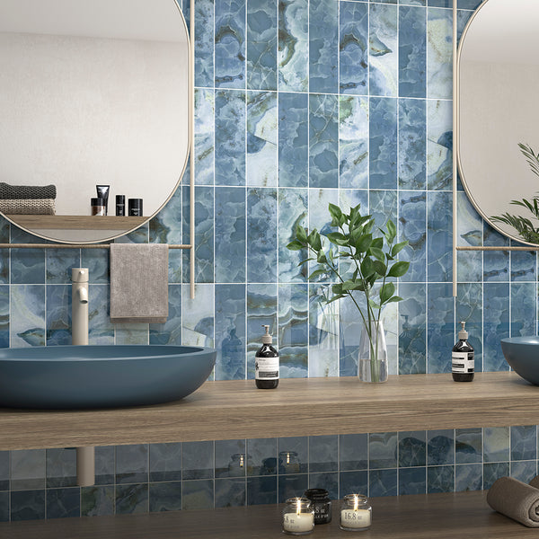 Isla 4" x 12" Aqua Ceramic Glossy Tile