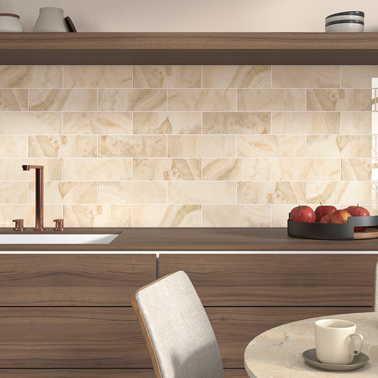 Isla 4" x 12" Sand Ceramic Glossy Tile