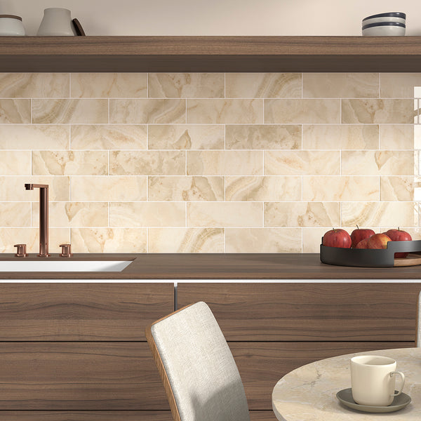 Isla 4" x 12" Sand Ceramic Glossy Tile