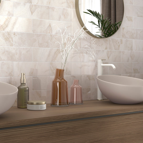 Isla 4" x 12" Snow Ceramic Glossy Tile