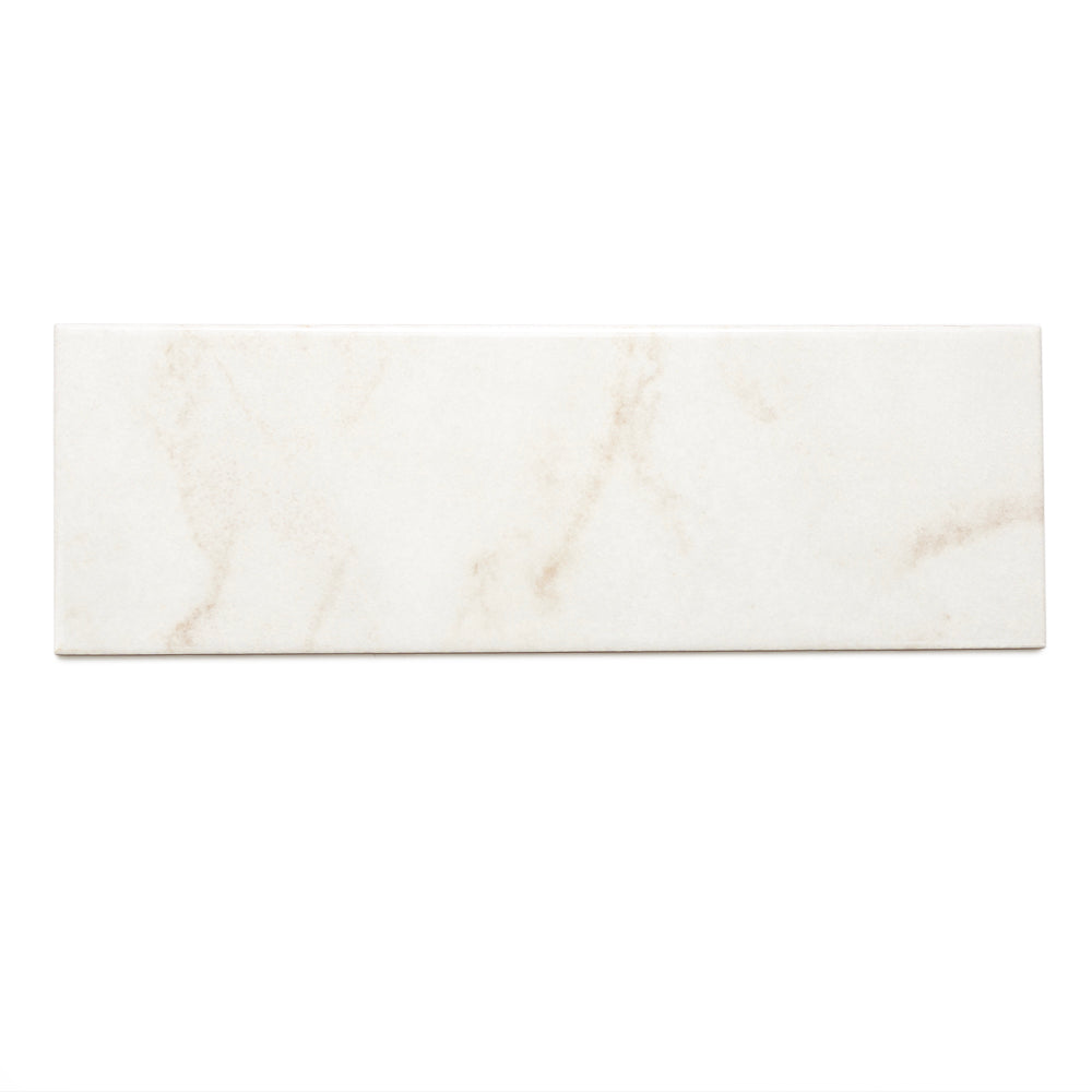 Isla 4" x 12" Snow Ceramic Glossy Tile