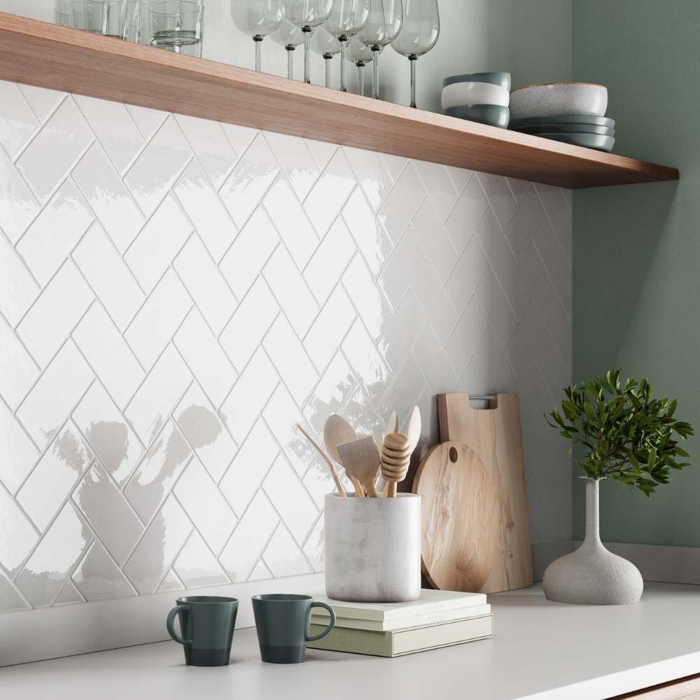 Frost 2"x6" Blanco Ceramic Glossy Chair Rail